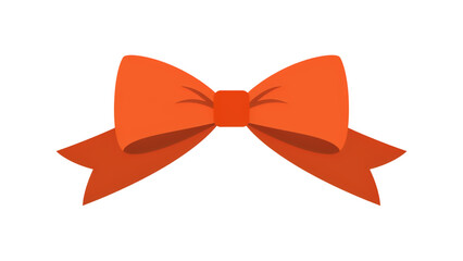Bright orange decorative bow ribbon with clean edges © LOTIFA
