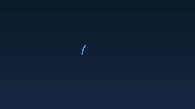Minimalist blue loading spinner animation loop for digital interface and web user experience 4k progress