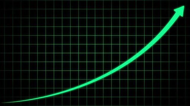 Abstract arrow business graph icon animation background. arrow growth chart of economy icon animated down to up arrow animation direction animation