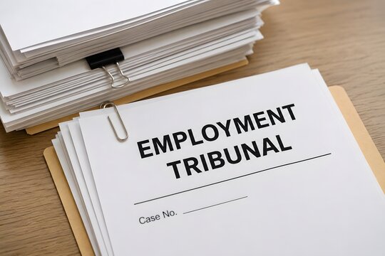 Employment tribunal document pile for the concept of legal or employment dispute.