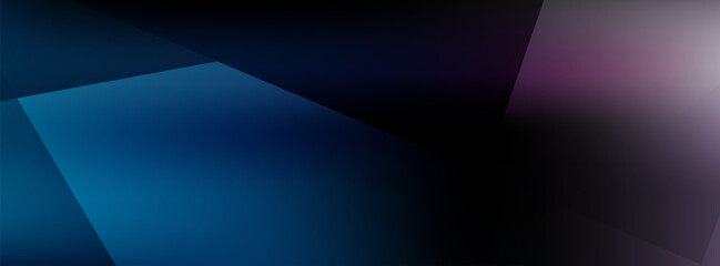 Obraz premium Abstract dark blue and purple geometric background banner, modern dynamic sharp overlapping low poly cyber tech corporate presentation vector backdrop.