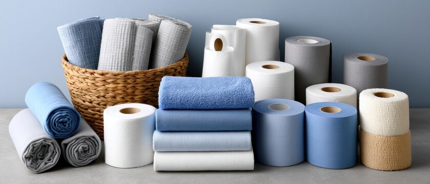Medical supplies and rehabilitation tools arranged neatly on a neutral surface, ready for use in a healthcare setting