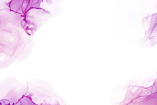 Abstract Purple Fluid Marble Frame PNG Transparent Background