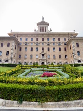 Palace of the Governatorato and Vatican Coat of Arms on the Lawn, Vatican City
