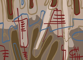 Abstract image for printing. Picture for modern interiors. The picture is painted by hand on a tablet. © neurostructure