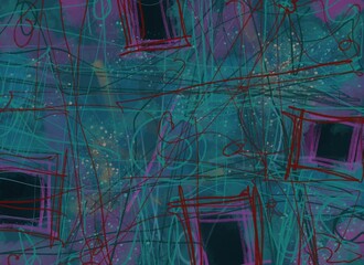 Abstract image for printing. Picture for modern interiors. The picture is painted by hand on a tablet. © neurostructure