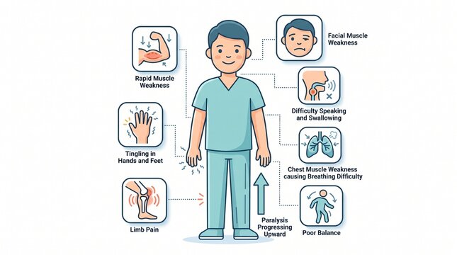 Guillain-Barr&eacute; Syndrome Symptoms Illustration