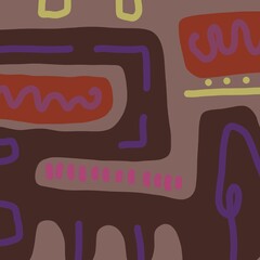Abstract image for printing. Picture for modern interiors. The picture is painted by hand on a tablet. © neurostructure