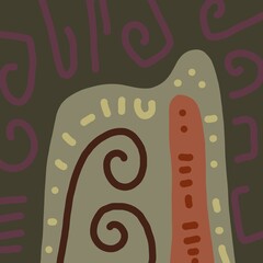 Abstract image for printing. Picture for modern interiors. The picture is painted by hand on a tablet. © neurostructure