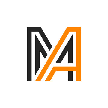 Modern Clean Minimalist MA Monogram Logo Design