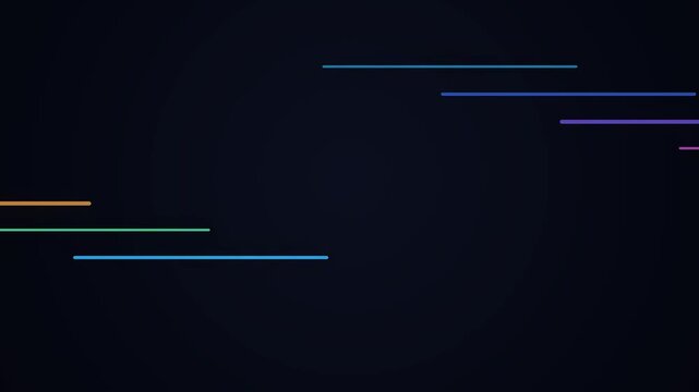 Vibrant colorful lines intersect and overlap on a dark background