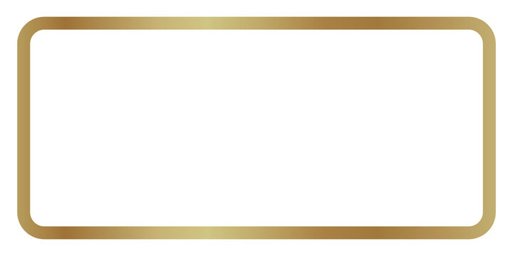 Gold Rounded Rectangle Frame Border PNG on Transparent Background for Luxury Design