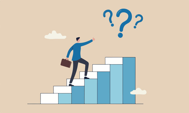 Succes success, self improvement or career development, step to succeed and reach goal concept, businessman begin to walk up stair to thumb up