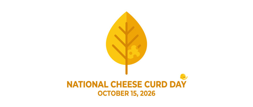 Minimalist yellow leaf icon for cheese curd celebration day