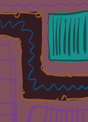 Abstract image for printing. Picture for modern interiors. The picture is painted by hand on a tablet. © neurostructure