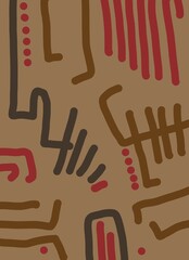 Abstract image for printing. Picture for modern interiors. The picture is painted by hand on a tablet. © neurostructure