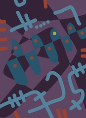 Abstract image for printing. Picture for modern interiors. The picture is painted by hand on a tablet. © neurostructure