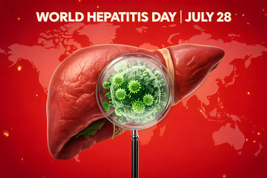 World hepatitis day medical research liver organ virus infection cells healthcare science examination