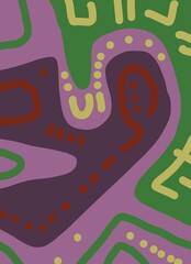 Abstract image for printing. Picture for modern interiors. The picture is painted by hand on a tablet. © neurostructure