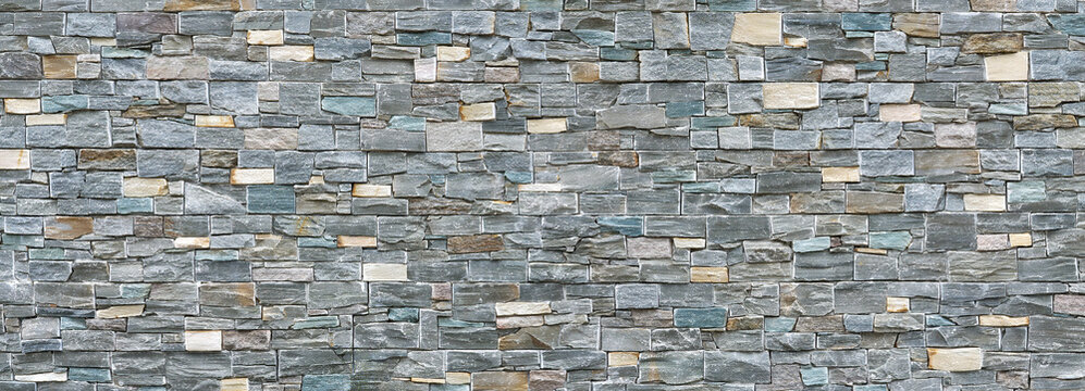 Mosaik Wandverkleidung in Steinoptik - Panorama einer Fassade