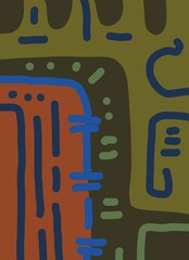 Abstract image for printing. Picture for modern interiors. The picture is painted by hand on a tablet. © neurostructure