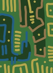 Abstract image for printing. Picture for modern interiors. The picture is painted by hand on a tablet. © neurostructure