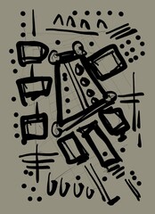 Abstract image for printing. Picture for modern interiors. The picture is painted by hand on a tablet. © neurostructure