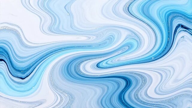 Abstract swirling blue and white patterns