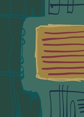 Abstract image for printing. Picture for modern interiors. The picture is painted by hand on a tablet. © neurostructure