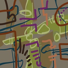 Abstract image for printing. Picture for modern interiors. The picture is painted by hand on a tablet. © neurostructure