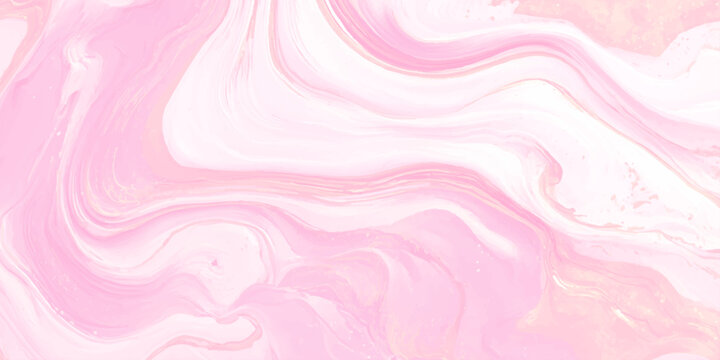 Pink marble texture background with soft liquid fluid acrylic paint swirl pattern for elegant feminine design template. Luxurious, modern pastel paint swirl design