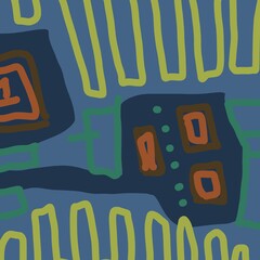 Abstract image for printing. Picture for modern interiors. The picture is painted by hand on a tablet. © neurostructure
