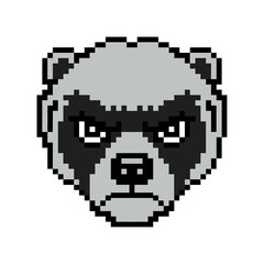 Fototapeta premium The Image Is A Pixel Art Illustration Of A Pandas Face The Panda Is Facing
