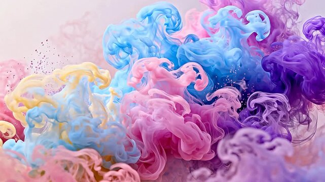 Colorful swirling smoke patterns