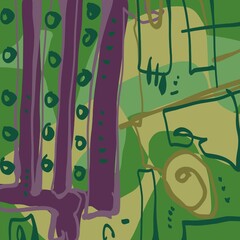 Abstract image for printing. Picture for modern interiors. The picture is painted by hand on a tablet. © neurostructure