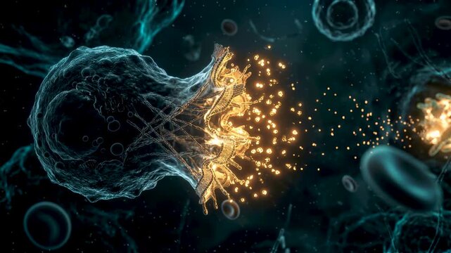 Cellular Interaction Microscopic View
