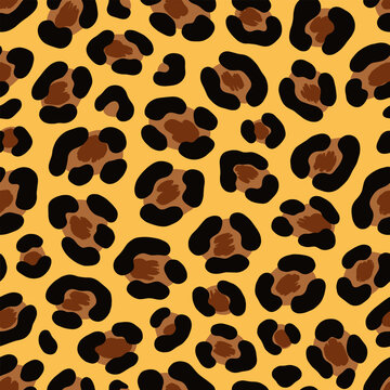 Contemporary seamless graphic texture with freeform painted elements in earthy brown, black and golden tones.