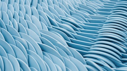 Obraz premium Blue 3d wave pattern with overlapping curved shapes
