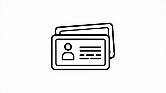ID card, identification card, icon, line art, minimalist