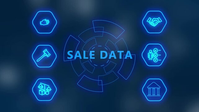 Sell data business icon, improvement .data sell icon isolated on black background futuristic digital data symbol technology Leadership skills. Human abilities. Internet, business .