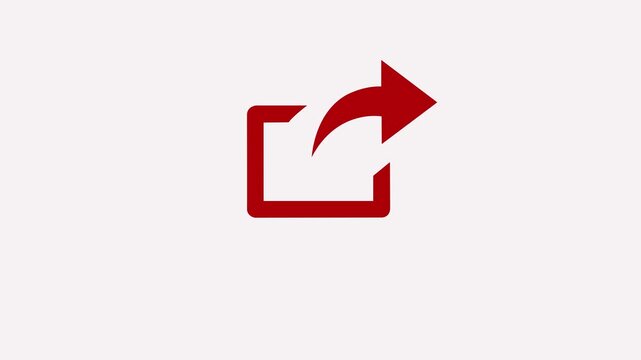  share icon featuring an arrow , Media Share icon . 4k motion video animation .  neon share icon with curved arrow and square frame.