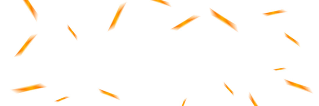 Orange Confetti Falling on Transparent Background. Festive Celebrations. Vector Illustration