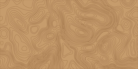 Topographic map background with contour lines on a brown texture, seamless abstract geographic land pattern design. Detailed topographic map pattern © Creative Arts