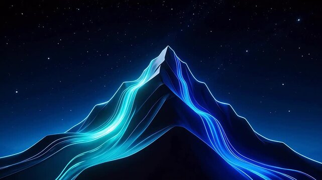 Abstract glowing mountain peak