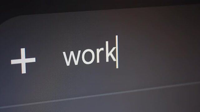 Typing The Word Work In An Internet Search Bar