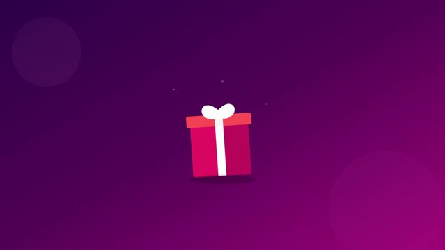 gift box surprise icon with wobbling animation effect