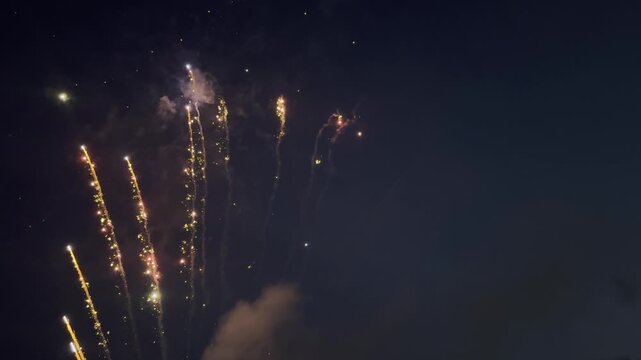 Rapid Fire Machine Gun-Like Fireworks Explosions