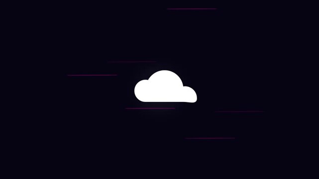 glowing cloud storage symbol with streaming data particles