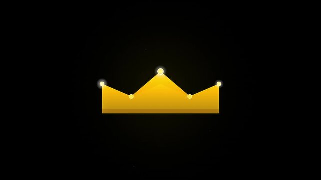 glowing crown royalty icon with sparkling jewel lights