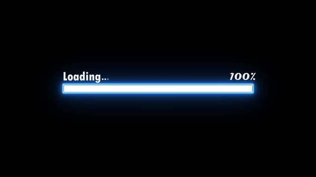  loading bar 0-100 percent. abstract beautiful loading icon , processing ,downloading , ,colorful animation.